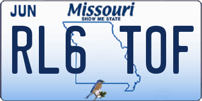 MO license plate RL6T0F