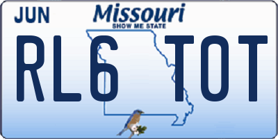 MO license plate RL6T0T