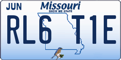 MO license plate RL6T1E
