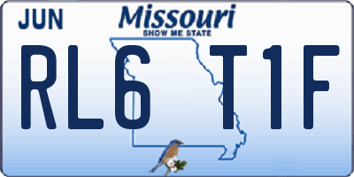 MO license plate RL6T1F