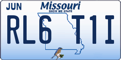 MO license plate RL6T1I
