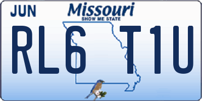 MO license plate RL6T1U