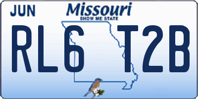 MO license plate RL6T2B