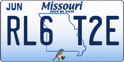 MO license plate RL6T2E