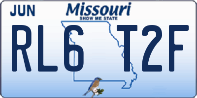 MO license plate RL6T2F