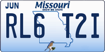 MO license plate RL6T2I