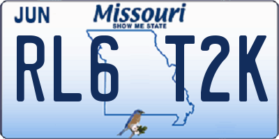 MO license plate RL6T2K