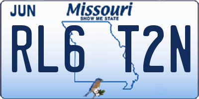 MO license plate RL6T2N