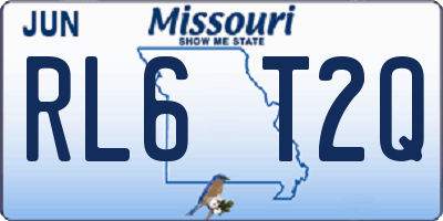 MO license plate RL6T2Q