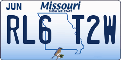 MO license plate RL6T2W