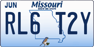 MO license plate RL6T2Y