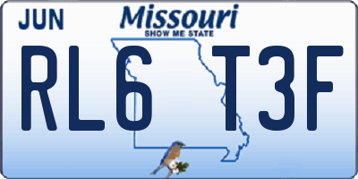 MO license plate RL6T3F