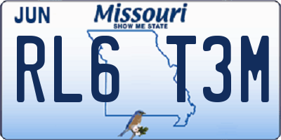 MO license plate RL6T3M
