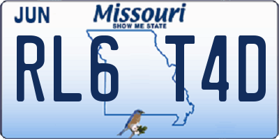 MO license plate RL6T4D