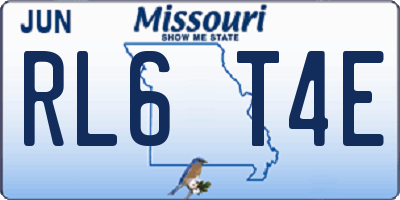 MO license plate RL6T4E
