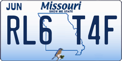 MO license plate RL6T4F