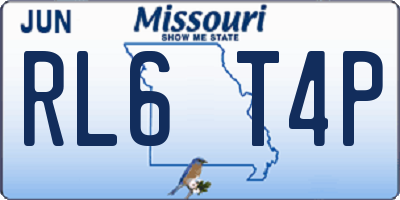 MO license plate RL6T4P