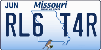 MO license plate RL6T4R
