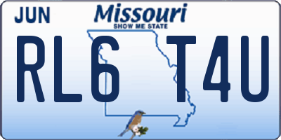 MO license plate RL6T4U
