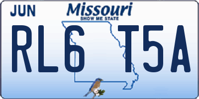 MO license plate RL6T5A