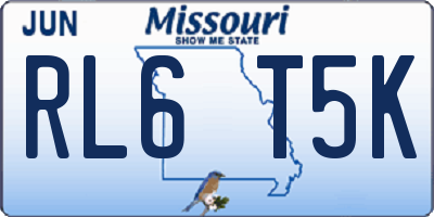 MO license plate RL6T5K
