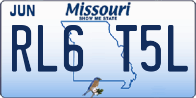MO license plate RL6T5L