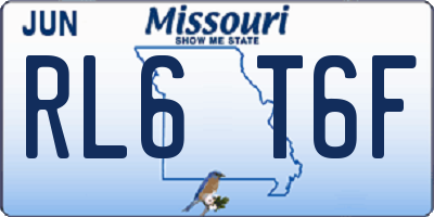 MO license plate RL6T6F