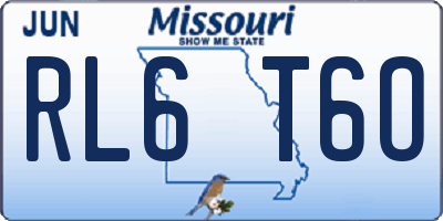 MO license plate RL6T6O