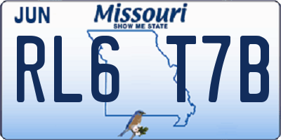 MO license plate RL6T7B