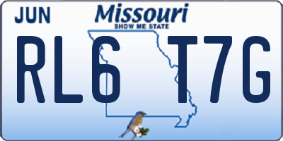 MO license plate RL6T7G