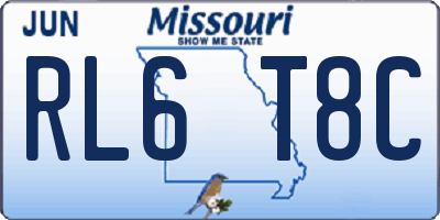 MO license plate RL6T8C