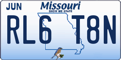 MO license plate RL6T8N