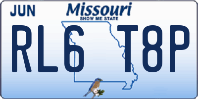 MO license plate RL6T8P