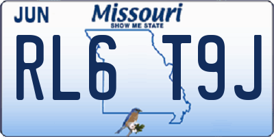 MO license plate RL6T9J