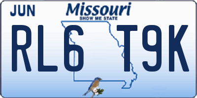 MO license plate RL6T9K