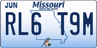 MO license plate RL6T9M