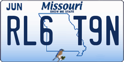 MO license plate RL6T9N