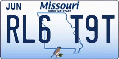 MO license plate RL6T9T
