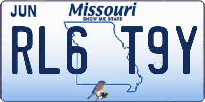 MO license plate RL6T9Y