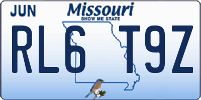 MO license plate RL6T9Z