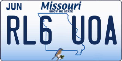 MO license plate RL6U0A