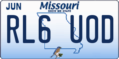 MO license plate RL6U0D