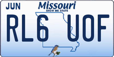 MO license plate RL6U0F