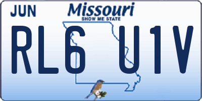 MO license plate RL6U1V