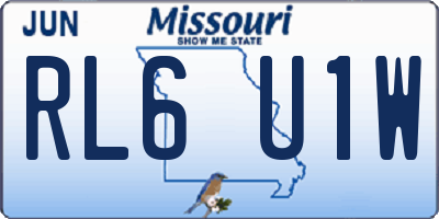 MO license plate RL6U1W