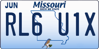 MO license plate RL6U1X