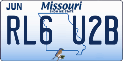 MO license plate RL6U2B