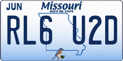 MO license plate RL6U2D