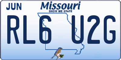 MO license plate RL6U2G