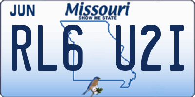 MO license plate RL6U2I